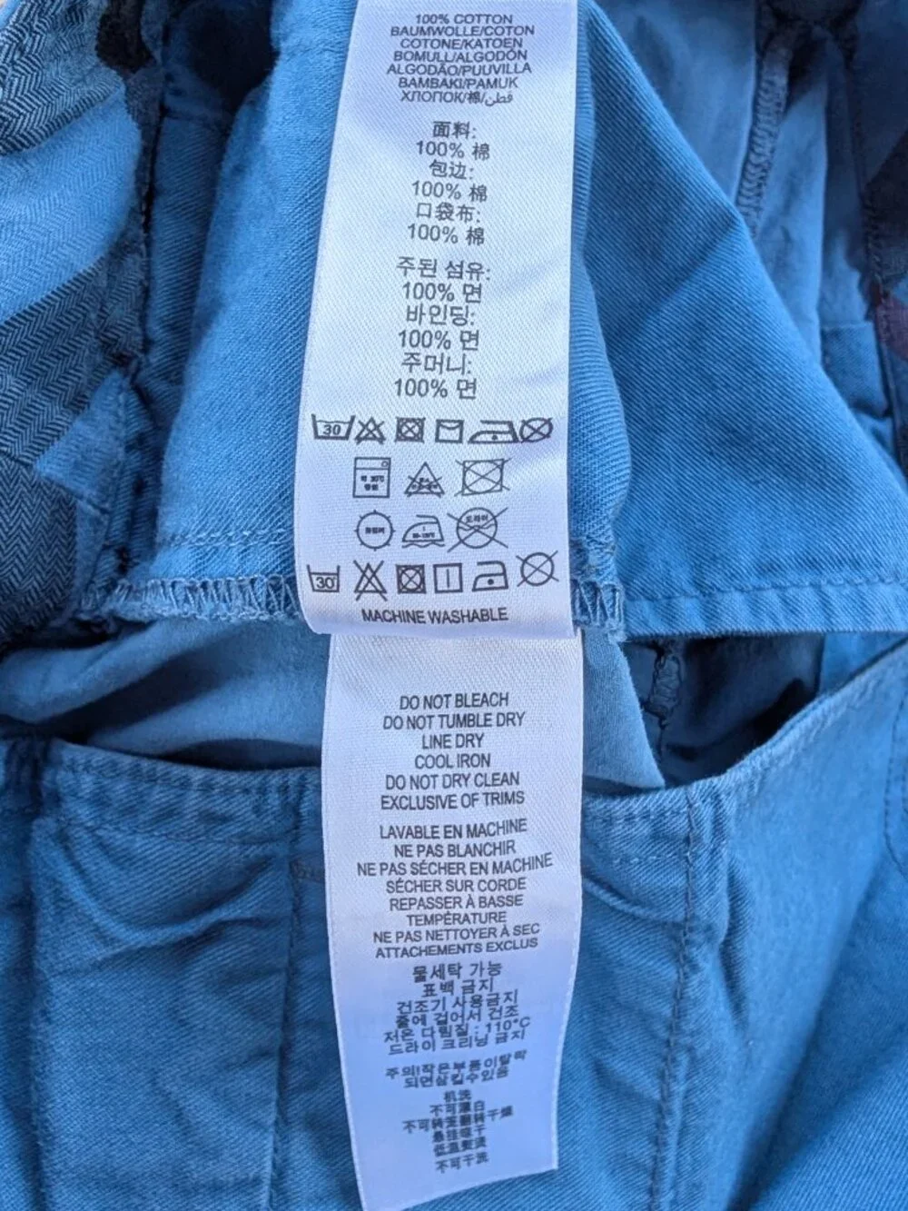 Burberry children blue bermuda shorts with pockets adjustable waist size 14y GUC